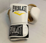 Боксерские перчатки  Everlast бело-золотые